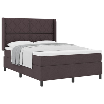 Boxspringbed met kussen Donkerbruin 190 x 140 cm Stof