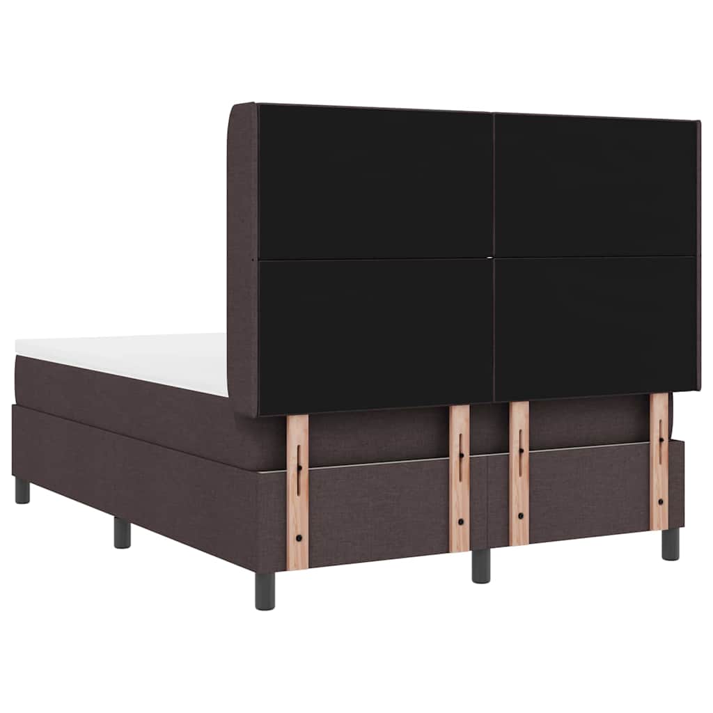 Boxspringbed met kussen Donkerbruin 190 x 140 cm Stof