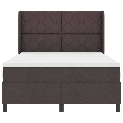 Boxspringbed met kussen Donkerbruin 190 x 140 cm Stof