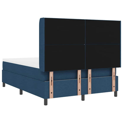 Boxspringbed met kussen met hoofdeinde Blauw 190 x 140 cm Stof