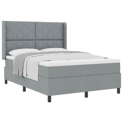 Boxspringbed met kussen Lichtgrijs 200 x 140 cm Stof