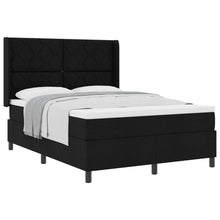 Boxspringbed met kussen met hoofdeinde Zwart 200 x 140 cm Stof