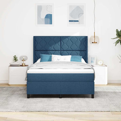 Boxspringbed met kussen met hoofdeinde Blauw 200 x 140 cm Stof