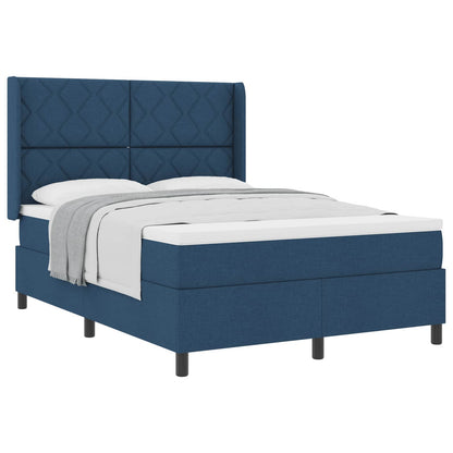 Boxspringbed met kussen met hoofdeinde Blauw 200 x 140 cm Stof