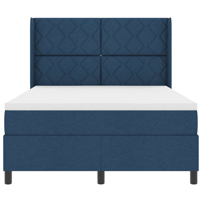 Boxspringbed met kussen met hoofdeinde Blauw 200 x 140 cm Stof