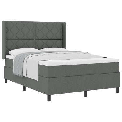Boxspringbed met matras Donkergrijs 200 x 160 cm Stof