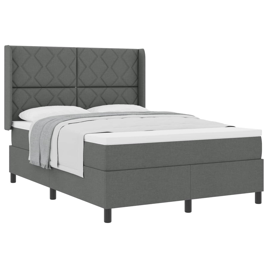 Boxspringbed met matras Donkergrijs 200 x 160 cm Stof