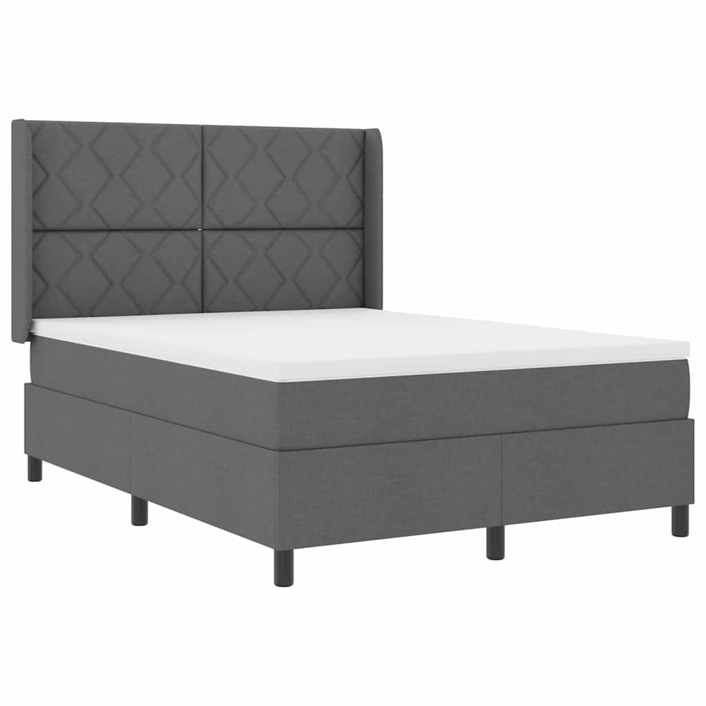 Boxspringbed met matras Donkergrijs 200 x 160 cm Stof