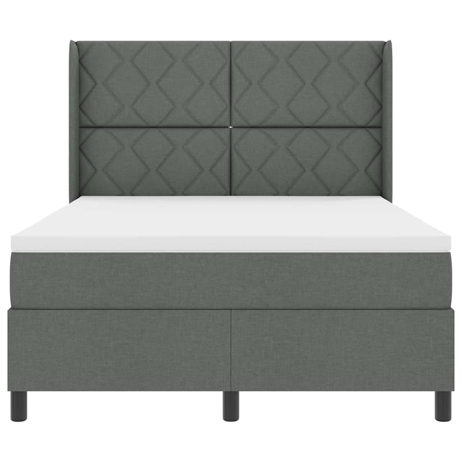 Boxspringbed met matras Donkergrijs 200 x 160 cm Stof