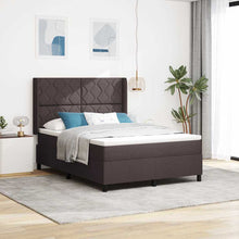 Boxspringbed met kussen Donkerbruin 200 x 160 cm Stof