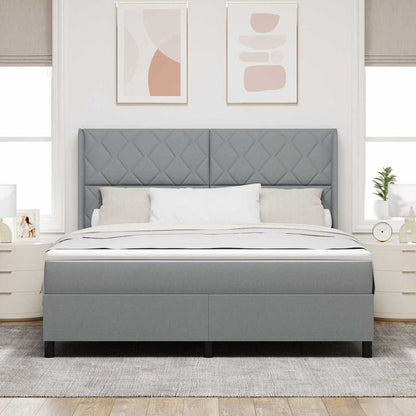 Boxspringbed met kussen Lichtgrijs 200 x 180 cm Stof