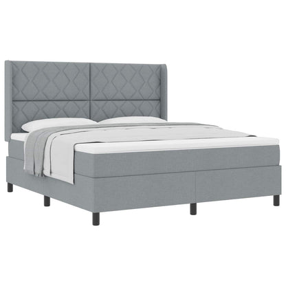 Boxspringbed met kussen Lichtgrijs 200 x 180 cm Stof