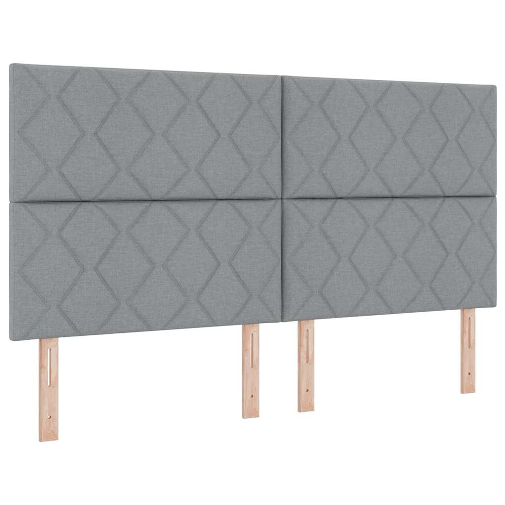 Boxspringbed met kussen Lichtgrijs 200 x 180 cm Stof