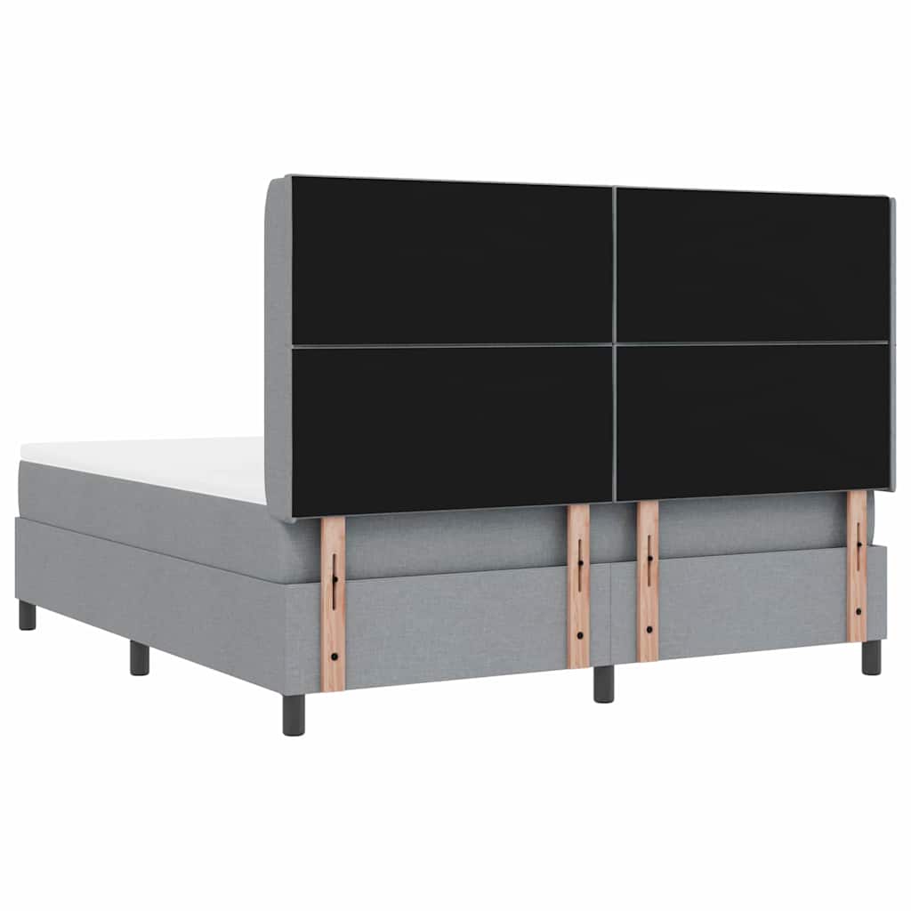 Boxspringbed met kussen Lichtgrijs 200 x 180 cm Stof