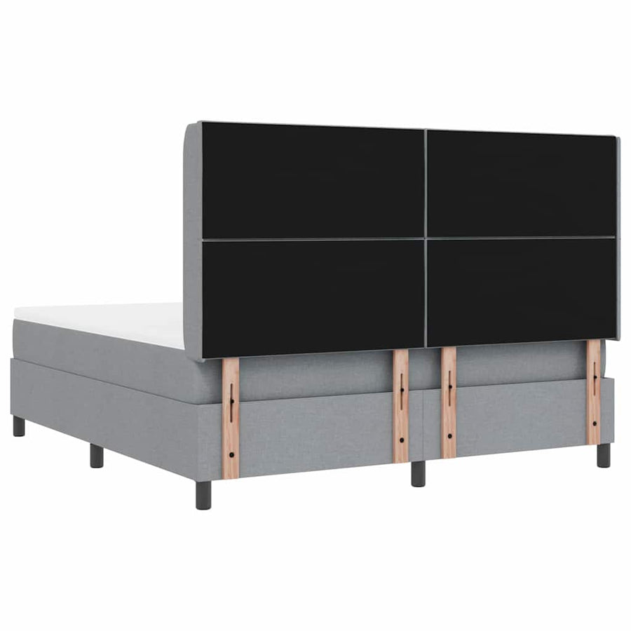 Boxspringbed met kussen Lichtgrijs 200 x 180 cm Stof