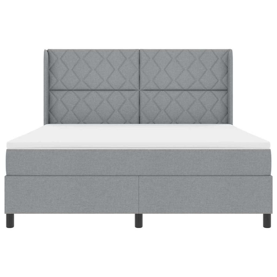 Boxspringbed met kussen Lichtgrijs 200 x 180 cm Stof
