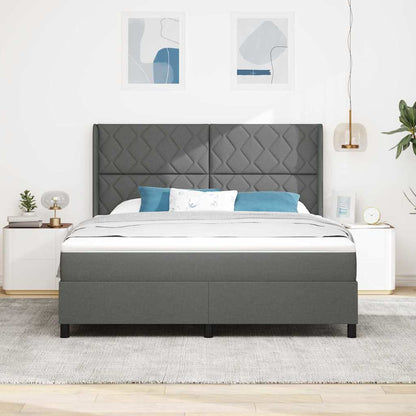 Boxspringbed met kussen Donkergrijs 200 x 180 cm Stof