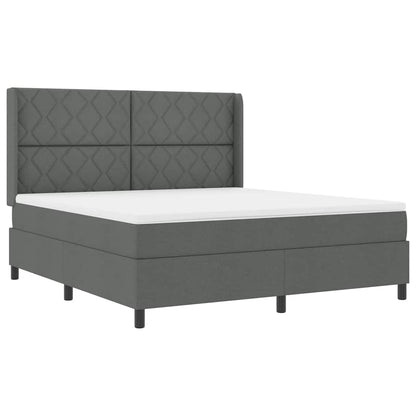 Boxspringbed met kussen Donkergrijs 200 x 180 cm Stof