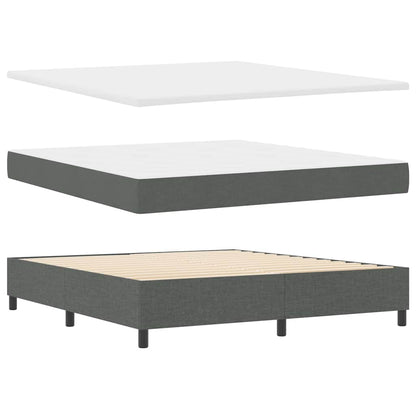 Boxspringbed met kussen Donkergrijs 200 x 180 cm Stof