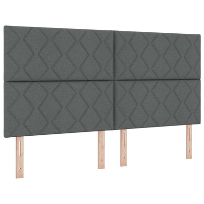 Boxspringbed met kussen Donkergrijs 200 x 180 cm Stof