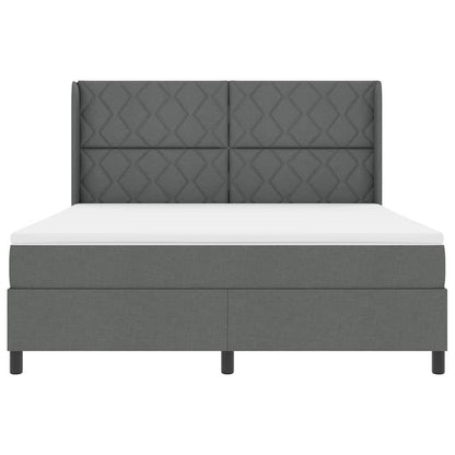 Boxspringbed met kussen Donkergrijs 200 x 180 cm Stof