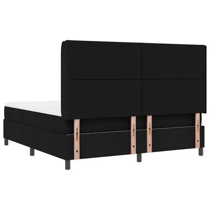 Boxspringbed met kussen met hoofdeinde Zwart 200 x 180 cm Stof