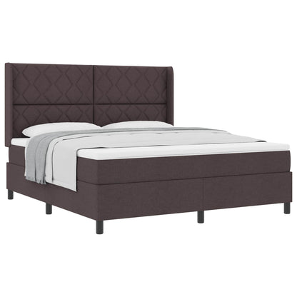 Boxspringbed met kussen Donkerbruin 200 x 180 cm Stof