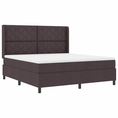 Boxspringbed met kussen Donkerbruin 200 x 180 cm Stof