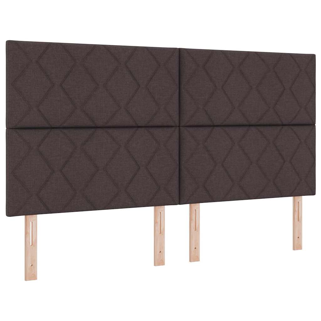 Boxspringbed met kussen Donkerbruin 200 x 180 cm Stof