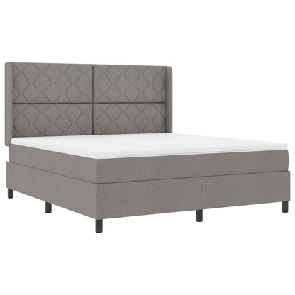Boxspringbed met kussen met hoofdeinde Taupe 200 x 180 cm Stof