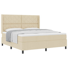 Boxspringbed met kussen met hoofdeinde Crème 200 x 180 cm Stof