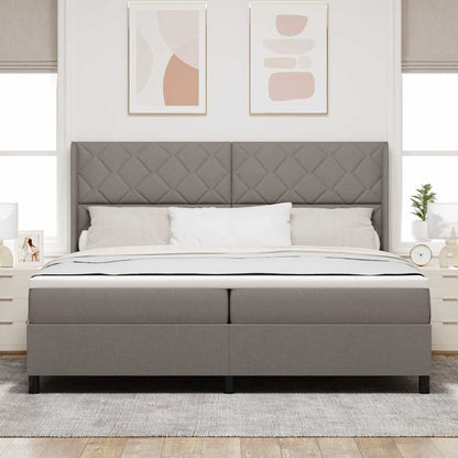 Boxspringbed met kussen met hoofdeinde Taupe 200 x 200 cm Stof