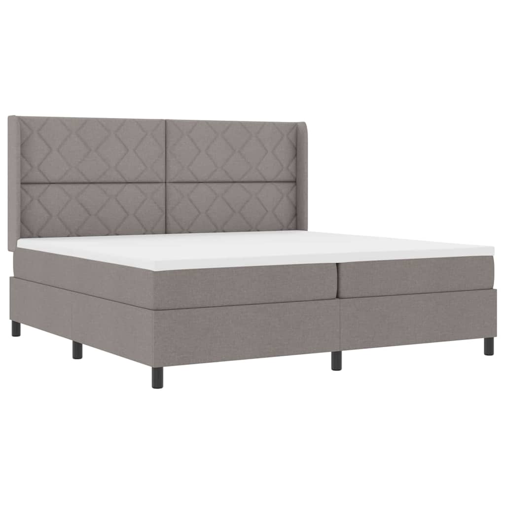 Boxspringbed met kussen met hoofdeinde Taupe 200 x 200 cm Stof