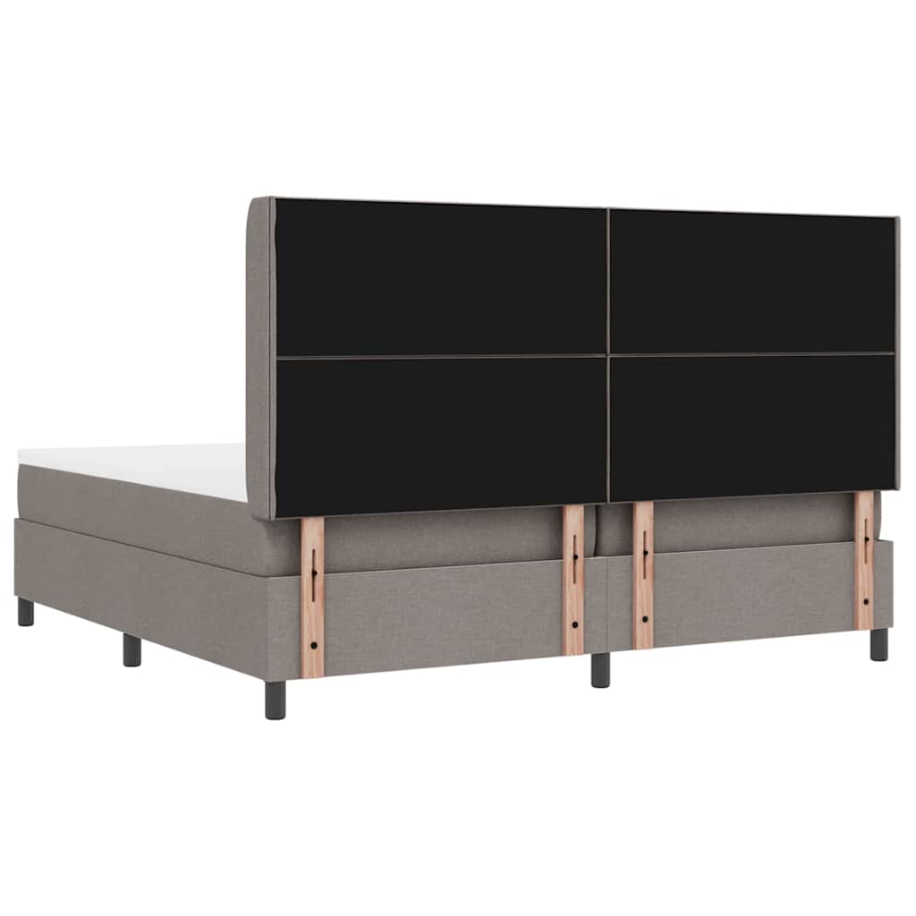 Boxspringbed met kussen met hoofdeinde Taupe 200 x 200 cm Stof
