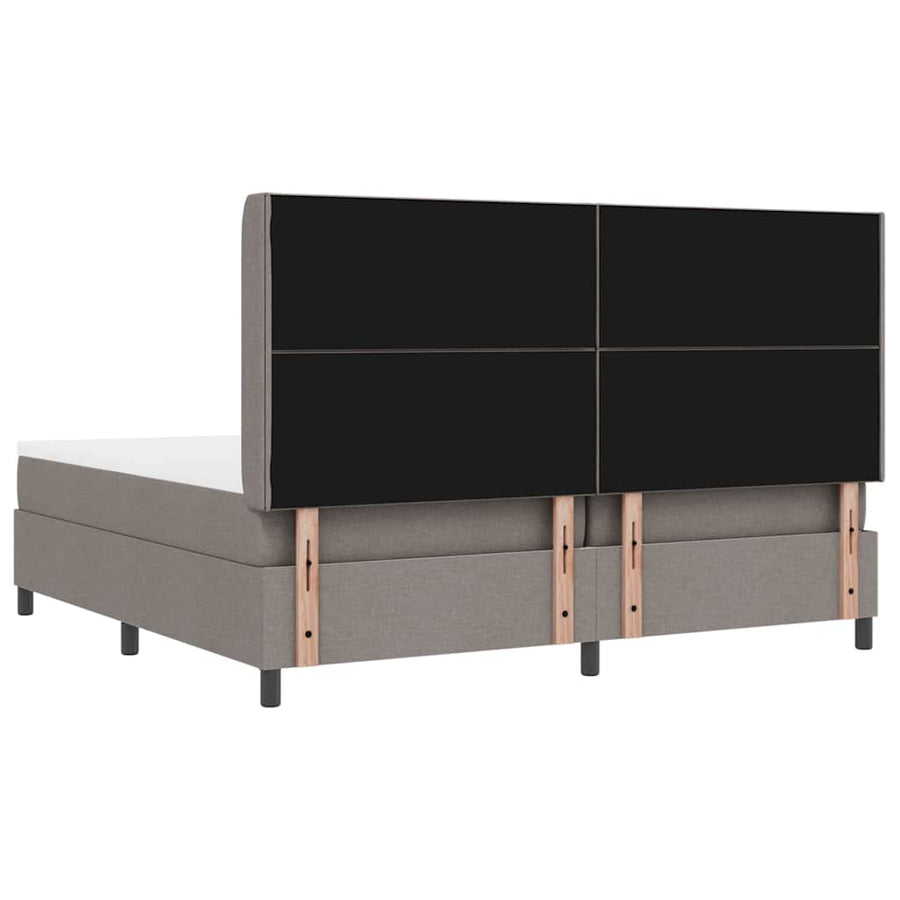 Boxspringbed met kussen met hoofdeinde Taupe 200 x 200 cm Stof