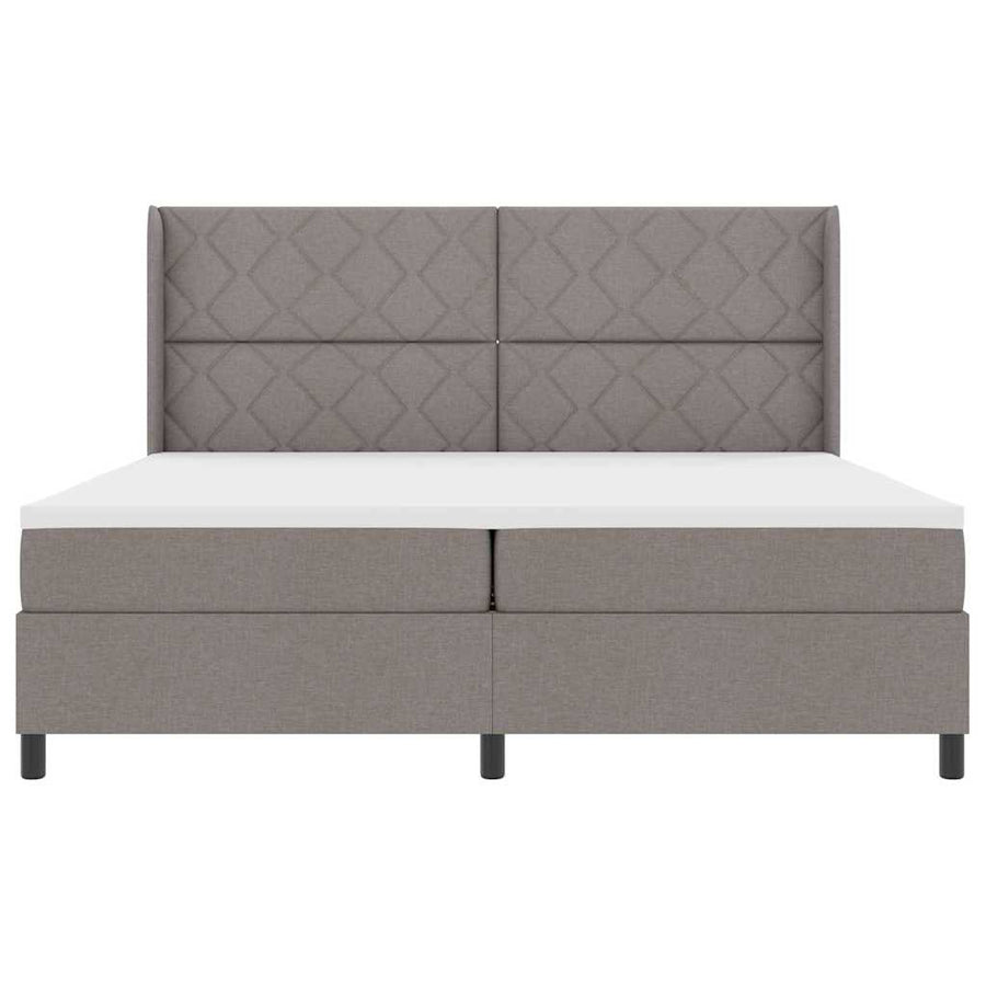 Boxspringbed met kussen met hoofdeinde Taupe 200 x 200 cm Stof