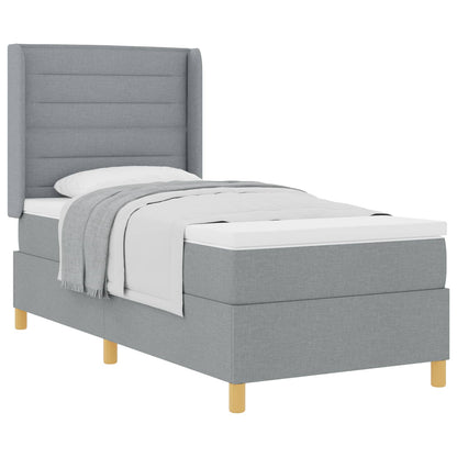Boxspringbed met matras Lichtgrijs 90 x 190 cm Stof
