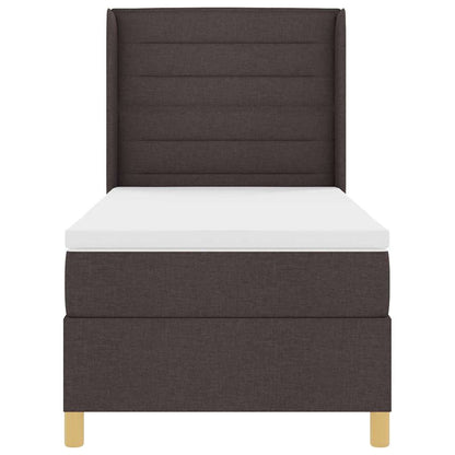 Boxspringbed met matras Donkerbruin 90 x 190 cm Stof