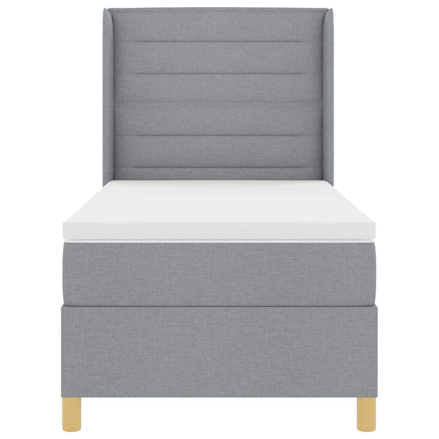 Boxspringbed met matras Lichtgrijs 90 x 200 cm Stof