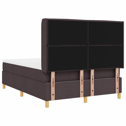 Boxspringbed met matras Donkerbruin 140 x 190 cm Stof