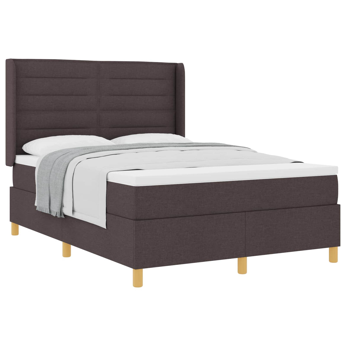 Boxspringbed met matras Donkerbruin 140 x 200 cm Stof