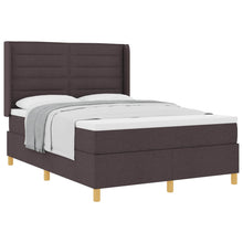 Boxspringbed met matras Donkerbruin 140 x 200 cm Stof