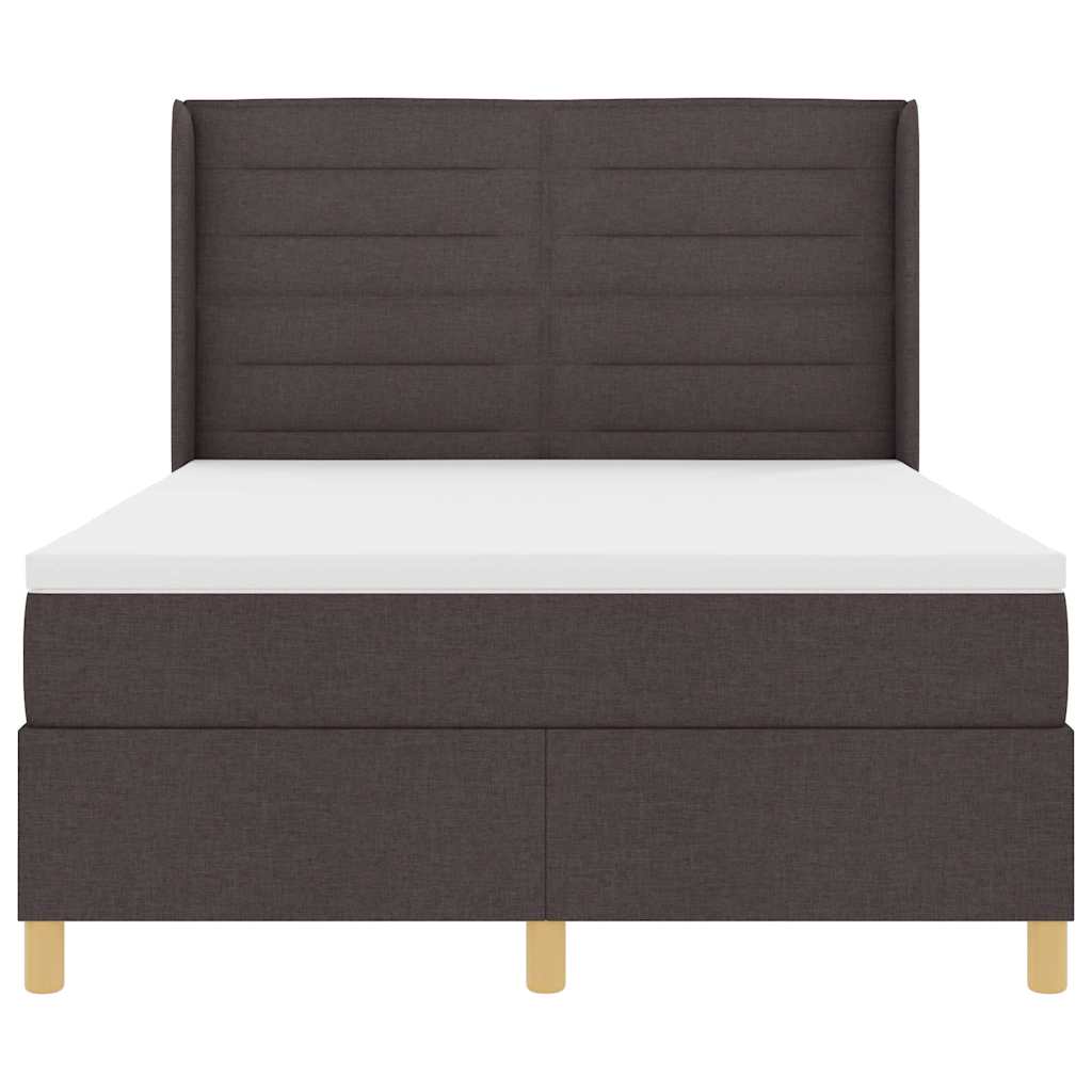 Boxspringbed met matras Donkerbruin 140 x 200 cm Stof