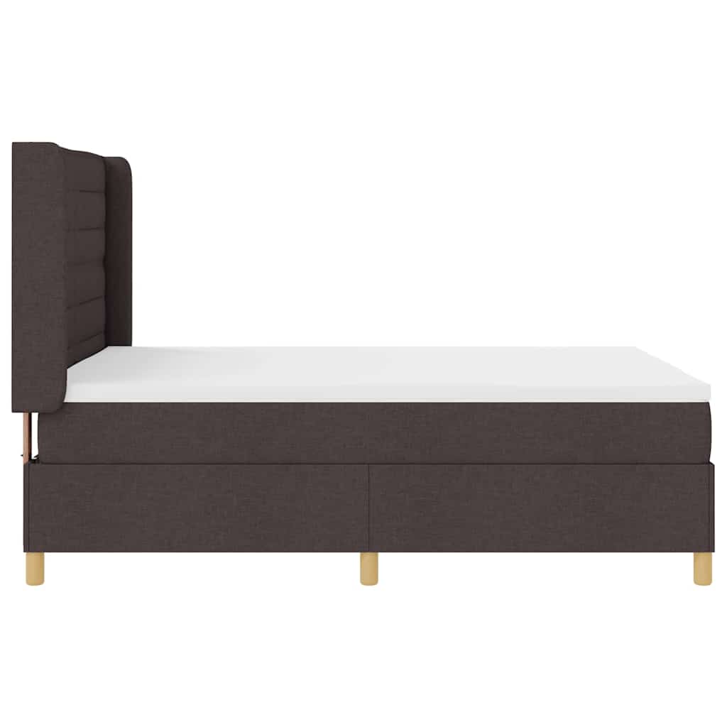 Boxspringbed met matras Donkerbruin 140 x 200 cm Stof