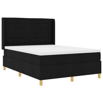 Boxspringbed met matras met hoofdeinde Zwart 160 x 200 cm Stof