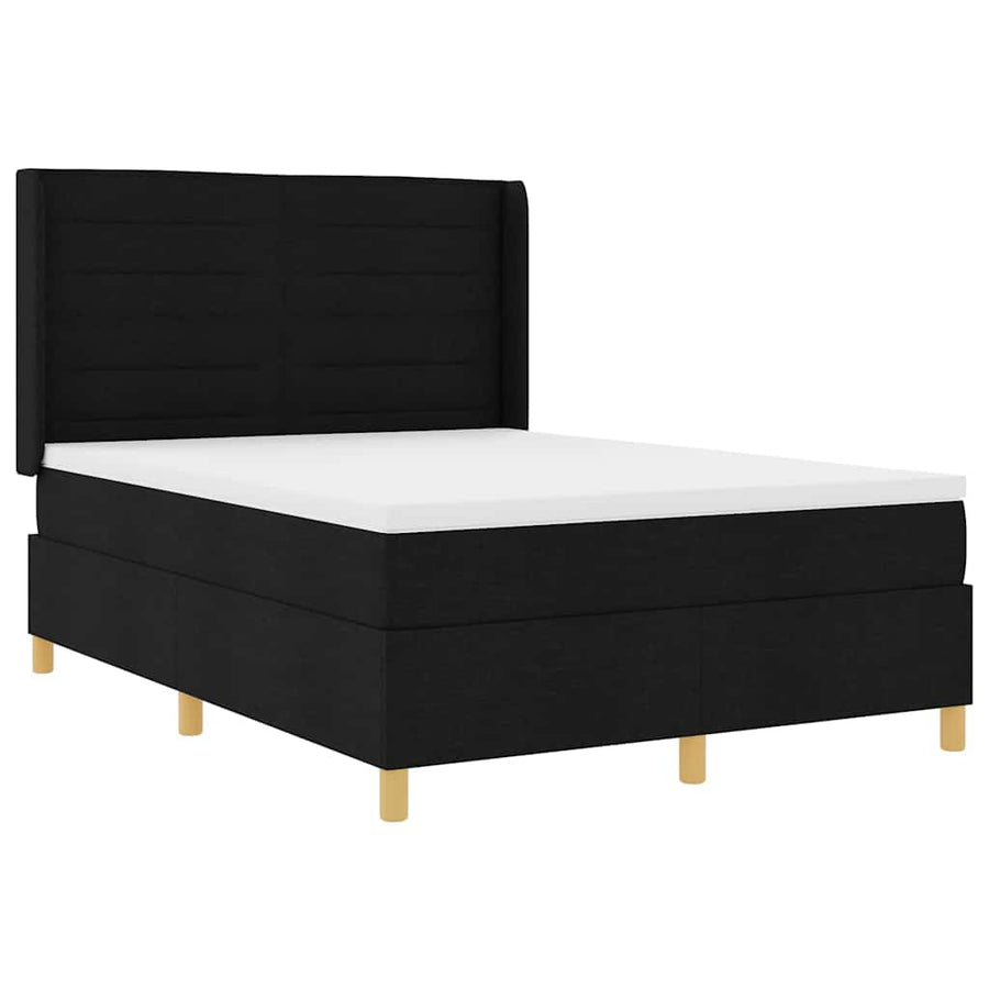 Boxspringbed met matras met hoofdeinde Zwart 160 x 200 cm Stof