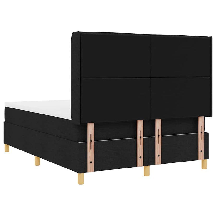 Boxspringbed met matras met hoofdeinde Zwart 160 x 200 cm Stof
