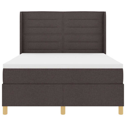 Boxspringbed met matras Donkerbruin 160 x 200 cm Stof
