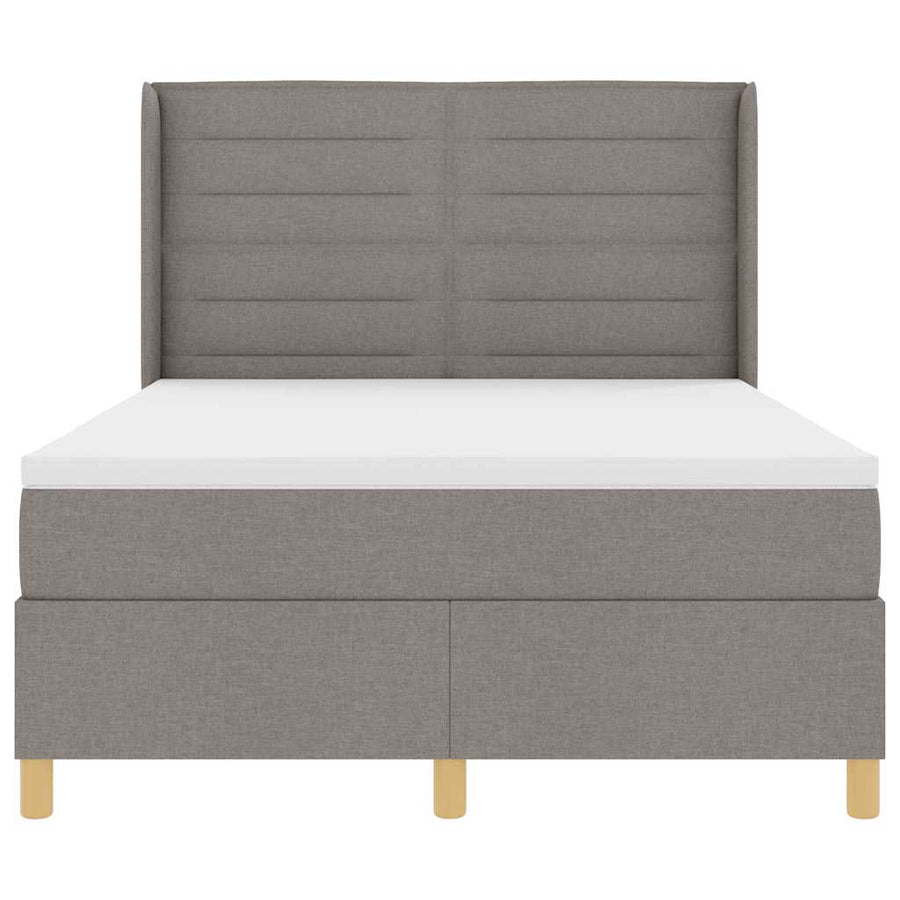 Boxspringbed met hoofdeinde Taupe 160 x 200 cm Stof