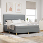 Boxspringbed lichtgrijs 180x200 cm met matras